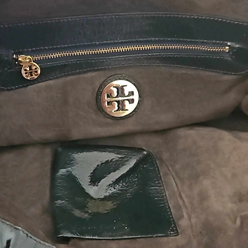 Tory Burch Cream Canvas Tote with Black Trim and Multicolor Butterfly Appliqués